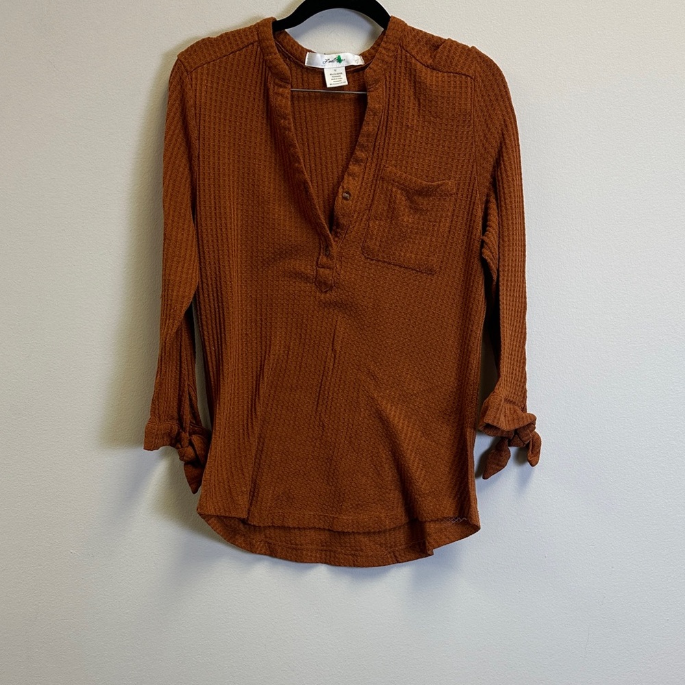 Lover Position Medium Elegant Women's Brown Blouse - Picture 3 of 4